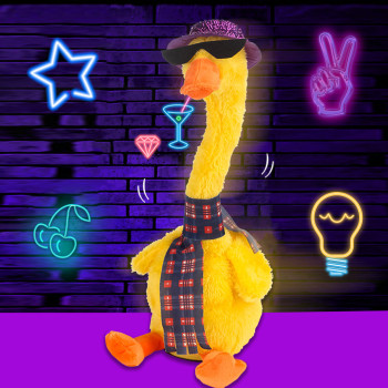 Інтерактивна іграшка качка повторюшка, м'яка музична іграшка Talking duck