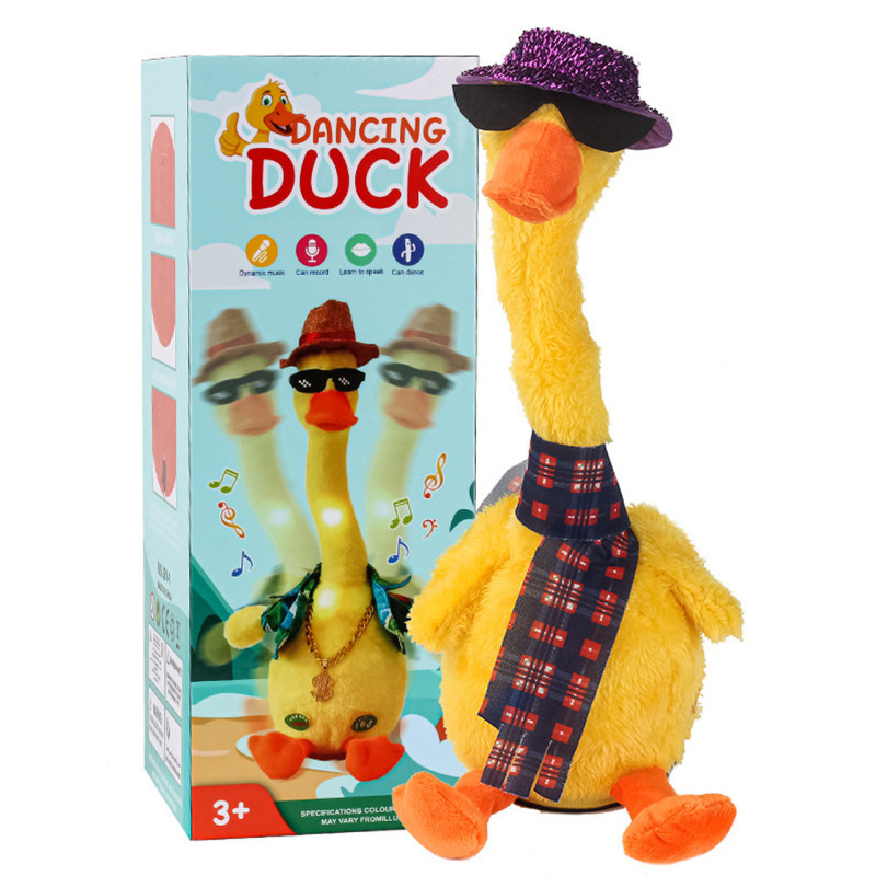Інтерактивна іграшка качка повторюшка, м'яка музична іграшка Talking duck фото - 7