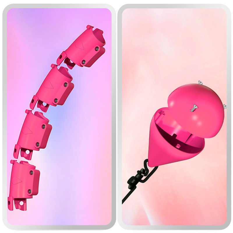 Массажный хулахуп SMALL box разборный, регулируемый, с утяжелителем, 24 секции, розовый фото - 9