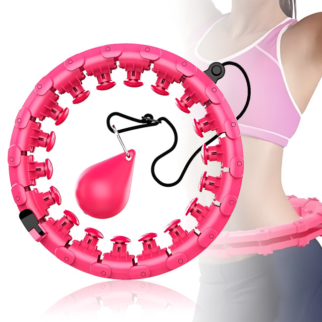 Массажный хулахуп SMALL box разборный, регулируемый, с утяжелителем, 24 секции, розовый