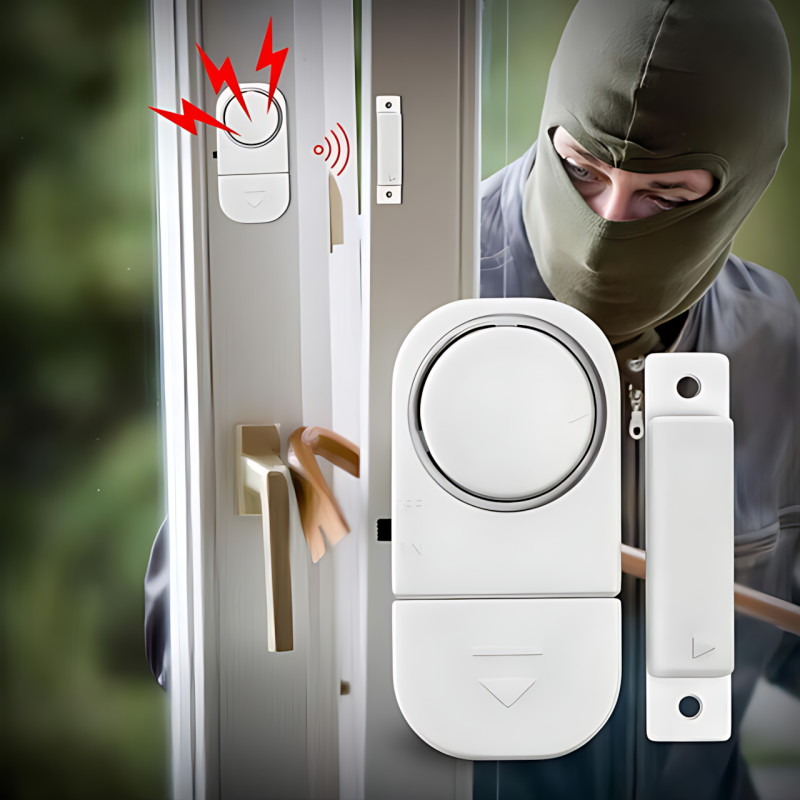 Беспроводная сигнализация для дверей и окон MA663 Door and Window Alarm,  звуковой датчик 120 дБ, питание от батареек, белый фото - 8 Беспроводная сигнализация для дверей и окон MA663 Door and Window Alarm,  звуковой датчик 120 дБ, питание от батареек, белый фото - 8