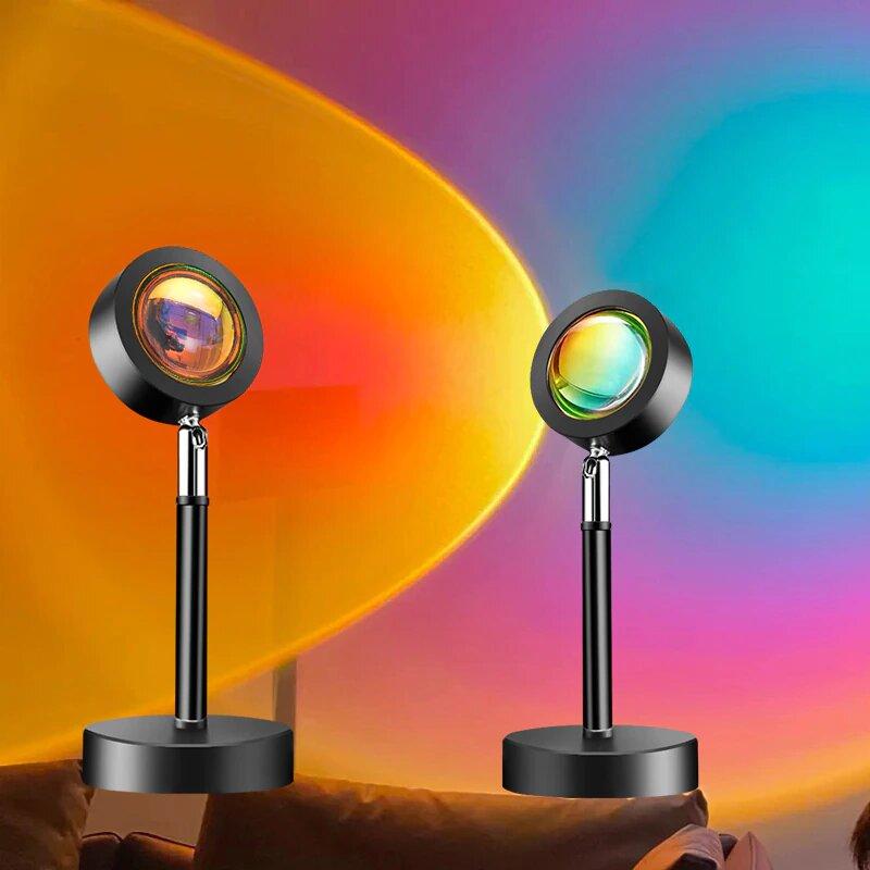 Проекционная лампа SUNSET Tik-tok q07 Lamp с эффектом заката, 4 цвета, наклон 180 градусов, от USB фото - 0