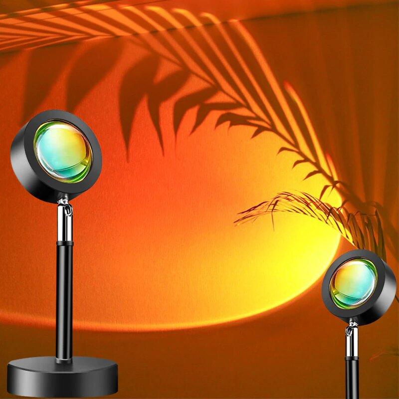 Проекционная лампа SUNSET Tik-tok q07 Lamp с эффектом заката, 4 цвета, наклон 180 градусов, от USB фото - 3