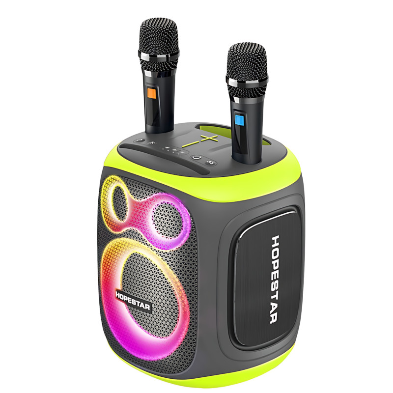 Беспроводная Bluetooth колонка Hopestar Party 130, 120 Вт, 22000 мАч, 2 микрофона, караоке, TWS, LED, IPX5 Серый фото - 2