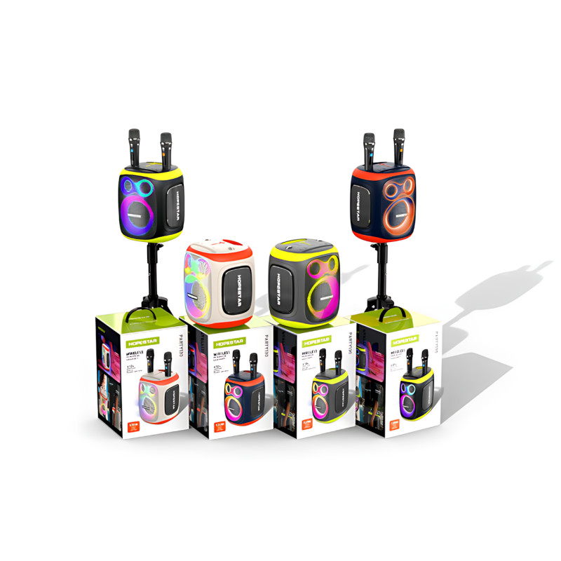 Беспроводная Bluetooth колонка Hopestar Party 130, 120 Вт, 22000 мАч, 2 микрофона, караоке, TWS, LED, IPX5 Серый фото - 9