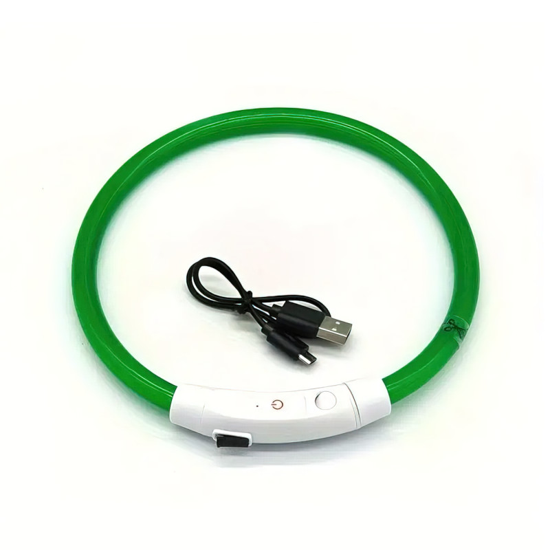 Нашийник для собак O004, світний, LED, з USB заряджанням, від 35 до 70 см, силіконовий, 3 режими 70 фото - 4