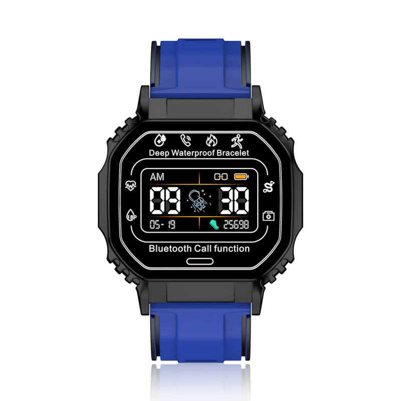 Смарт-часы Smart Watch B3-2 с пульсометром, шагомером и уведомлениями, экран 1.33&Prime; 320&times;240, Bluetooth 4.2, IP67, Android / iOS Черно-синий фото - 2