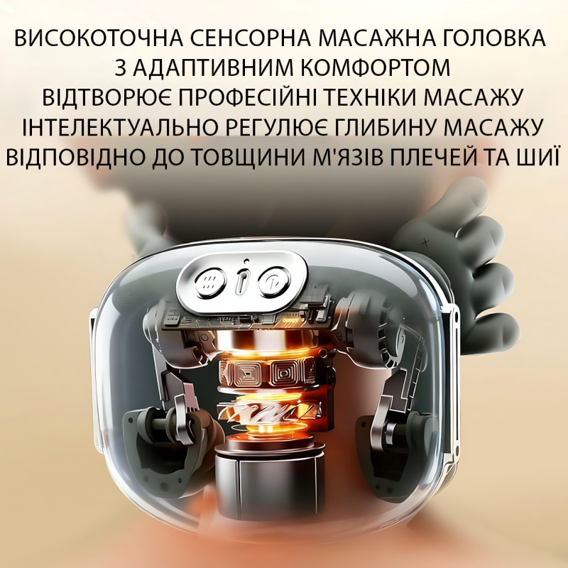 Беспроводной аккумуляторный массажер для шеи и плеч FZ-831 Hand Shiatsu 4D с подогревом, портативный, глубокий массаж спины фото - 6