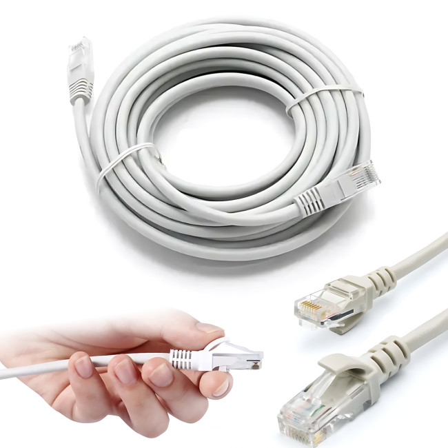 Патч-корд LAN RJ-45 UTP Cat.5e, 10 м, інтернет-кабель 13525, для роутерів, модемів, ПК 20
