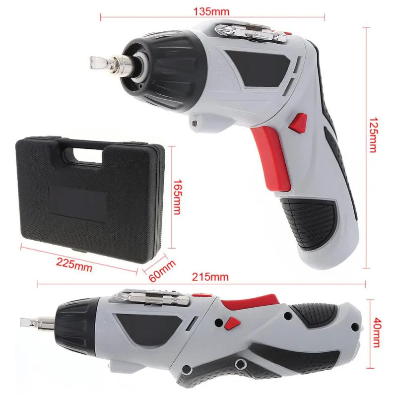 Акумуляторна викрутка на 4.8v + насадки, валіза RD00-35 фото - 8