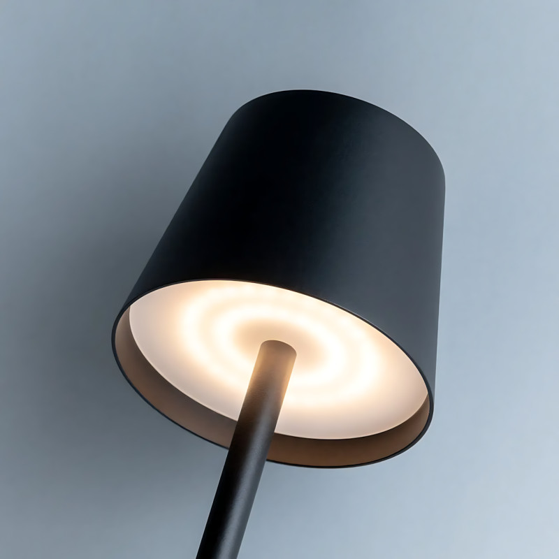 Настільна акумуляторна лампа Cozy 5 Вт 5200mA, USB-світильник IP-54, 3000K, у скандинавському стилі, чорний фото - 4