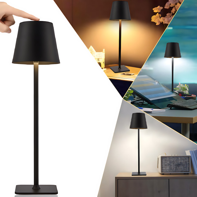 Настільна акумуляторна лампа Cozy 5 Вт 5200mA, USB-світильник IP-54, 3000K, у скандинавському стилі, чорний