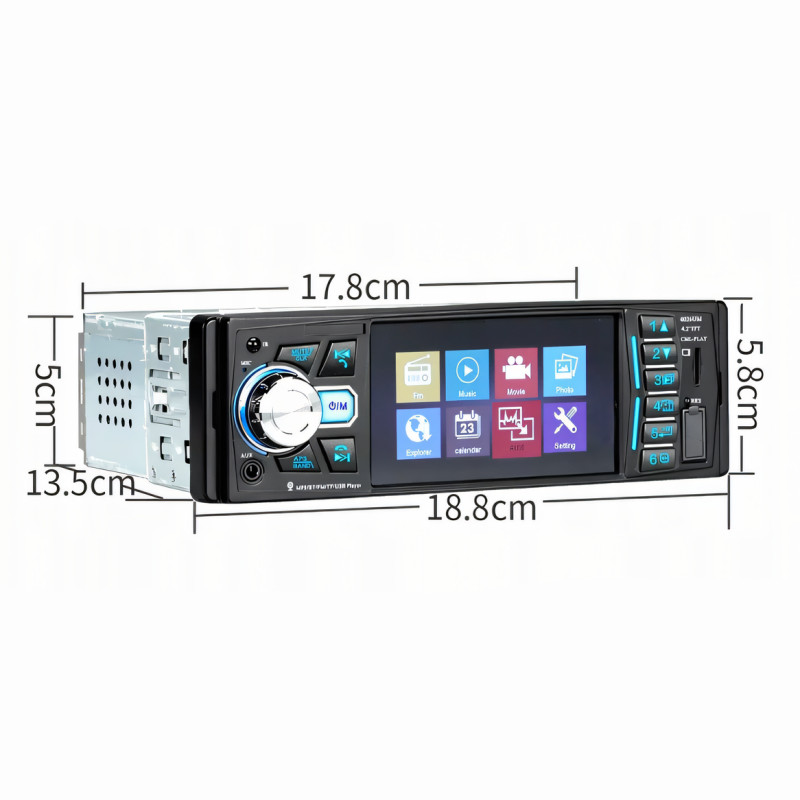 Автомагнітола MP5 4026 1DIN, з Bluetooth, сенсорним монітором 4.1, підсвіткою кнопок фото - 8