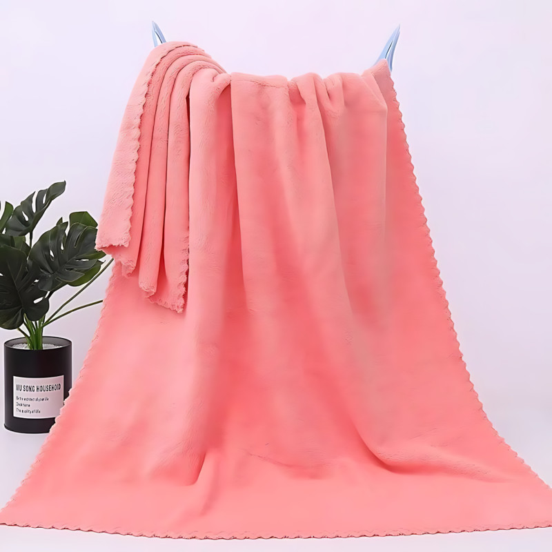 Набор 2 флисовых полотенец Мечта Towel blanket  AND 521-2415, банное 145х80 см, для лица 75х35 см Желтый фото - 2