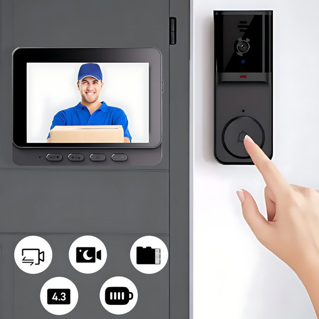 Бездротовий дверний Bluetooth-дзвінок з камерою та двостороннім зв'язком SMART M165, мінідомофон для дому