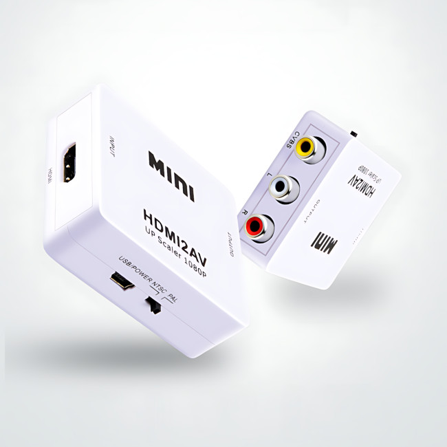 Конвертер HDMI to AV (RCA) UKC AV-001 з USB-живленням &mdash; перехідник HDMI &rarr; CVBS + аудіо L/R, PAL/NTSC, підтримка 1080p, HDMI 1.4