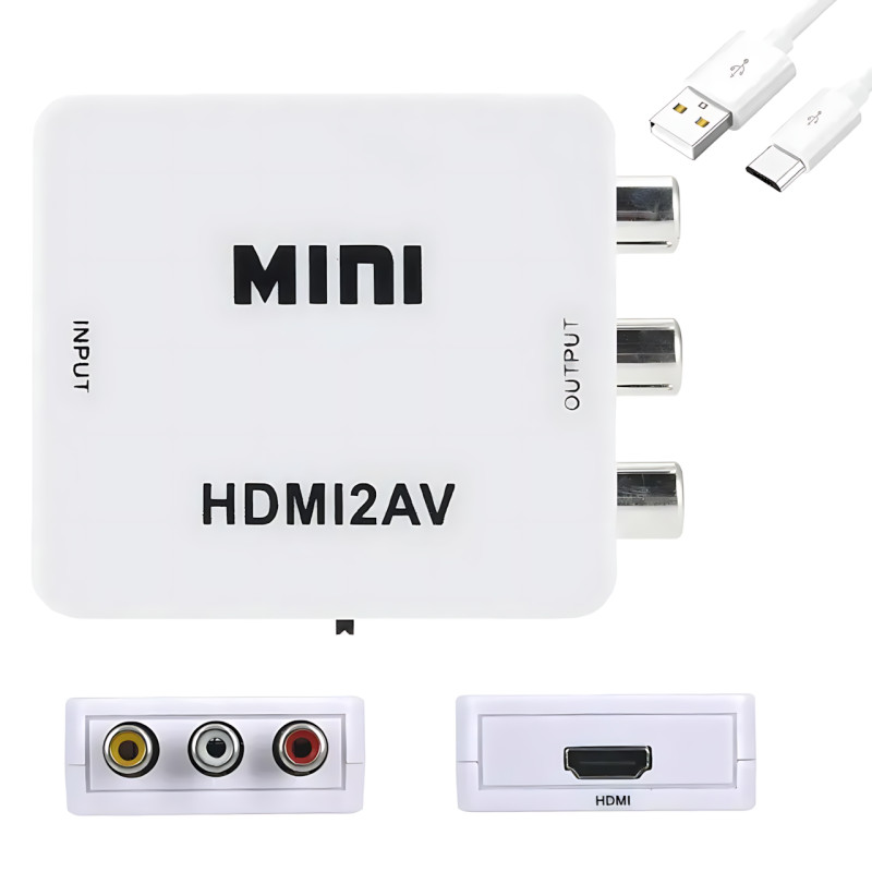 Конвертер HDMI to AV (RCA) UKC AV-001 з USB-живленням &mdash; перехідник HDMI &rarr; CVBS + аудіо L/R, PAL/NTSC, підтримка 1080p, HDMI 1.4 фото - 2