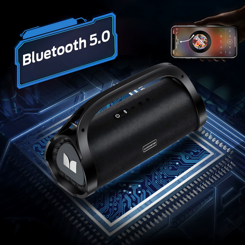 Портативная колонка Bluetooth MONSTER ADVENTURER MAX MS22101, стерео динамик 2x30W, черный фото - 6