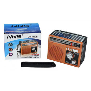 Портативный радиоприемник NS1360 solar. Радио с солнечной панелью