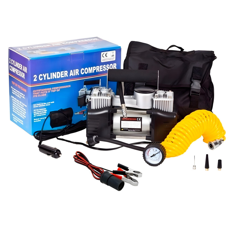 Компресор автомобільний двопоршневий Air Compressor 12v 628-4x4 фото - 10