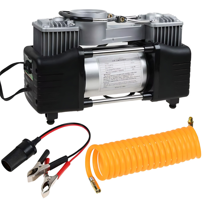 Компресор автомобільний двопоршневий Air Compressor 12v 628-4x4 фото - 4