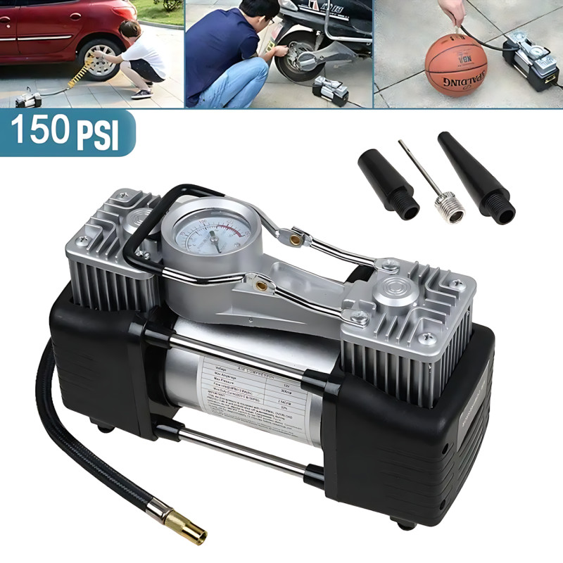 Компресор автомобільний двопоршневий Air Compressor 12v 628-4x4 фото - 6