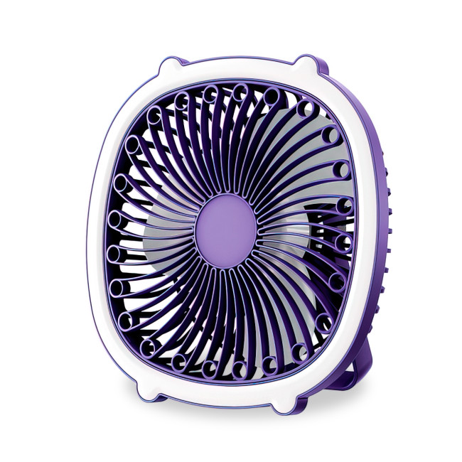 Портативный вентилятор с лампой Fill Light Fan, аккумуляторный 1200 мА/ч, 5 Вт, зарядка Type-C Фиолетовый