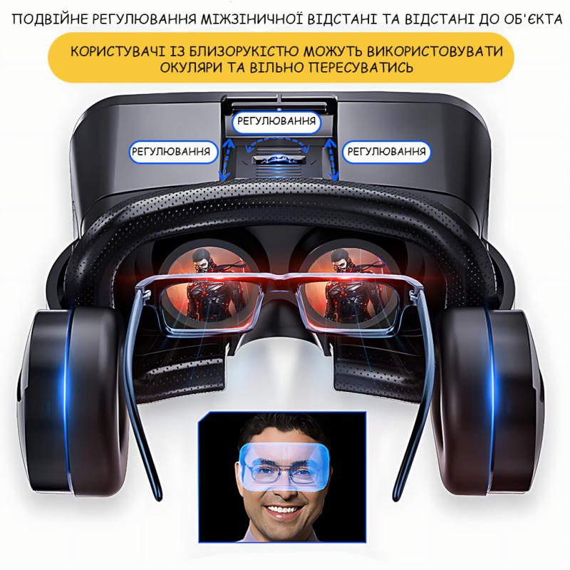 Окуляри віртуальної реальності VR BOX Park&nbsp; для смартфона 4.7-6", iOS/Android, 3D/360&deg; VR фото - 9