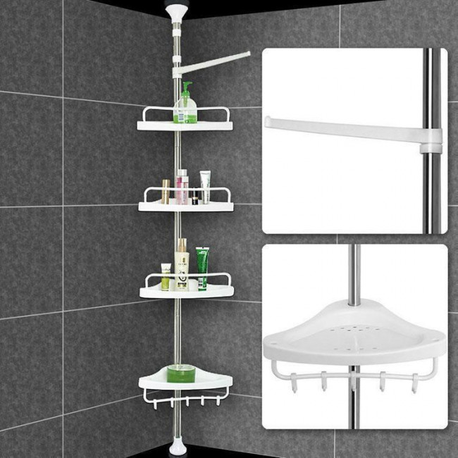 Полка для ванной комнаты Aidesen Multi Corner, угловая, телескопическая этажерка