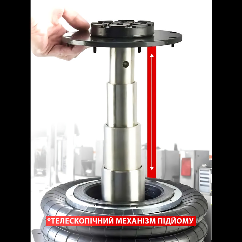 Пневматический домкрат 3Т lifting jack AND 5T  – 145-400 мм, 6-12 бар, колеса, регулируемая ручка фото - 10