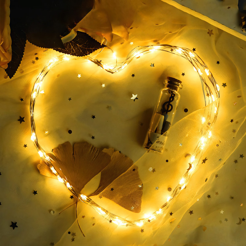 Світлодіодна гірлянда на батарейках RD-302, 10 метрів, 100 LED, різні кольори Жовтий фото - 2