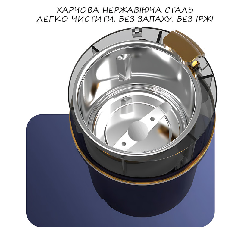 Кавомолка HBB-J300D для подрібнення зерен, спецій, з лезами з неіржавкої сталі, 3 режимами помелу, чорний фото - 3