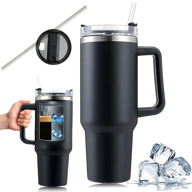 Термокухоль Stanley 1,18 л з кришкою FlowState і соломинкою, вакуумна ізоляція, неіржавка сталь, ручка