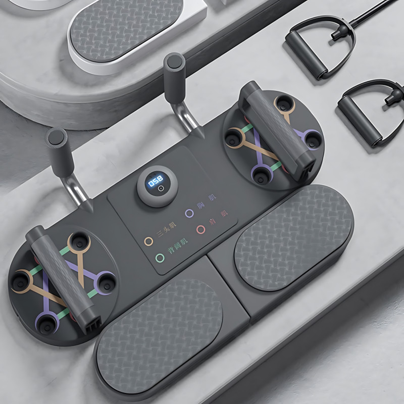 Тренажер для віджимань з таймером DK-01, універсальна дошка для віджимань 3 в 1, платформа для фітнесу/преса з підсвіткою фото - 4