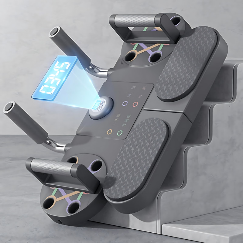 Тренажер для віджимань з таймером DK-01, універсальна дошка для віджимань 3 в 1, платформа для фітнесу/преса з підсвіткою фото - 5