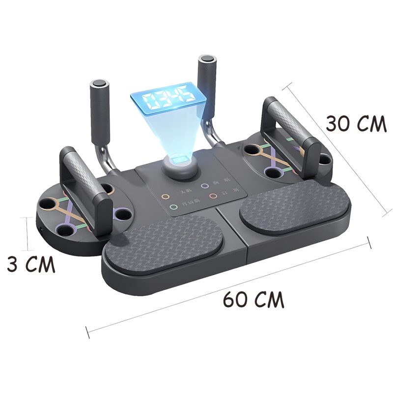Тренажер для віджимань з таймером DK-01, універсальна дошка для віджимань 3 в 1, платформа для фітнесу/преса з підсвіткою фото - 9