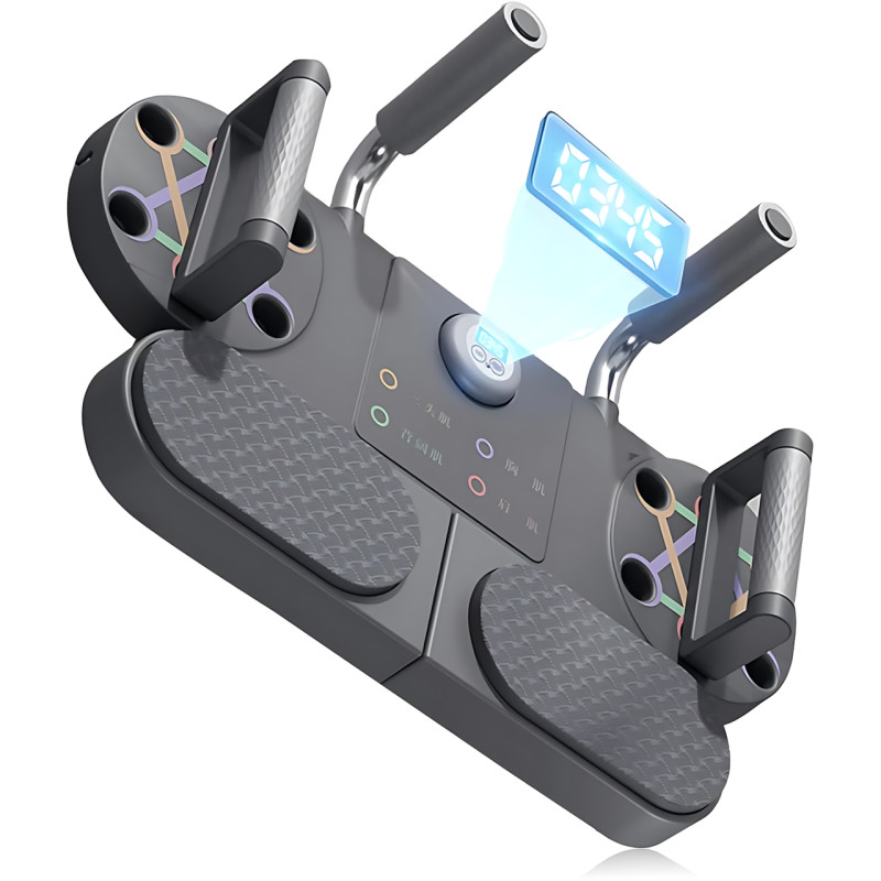 Тренажер для віджимань з таймером DK-01, універсальна дошка для віджимань 3 в 1, платформа для фітнесу/преса з підсвіткою фото - 3