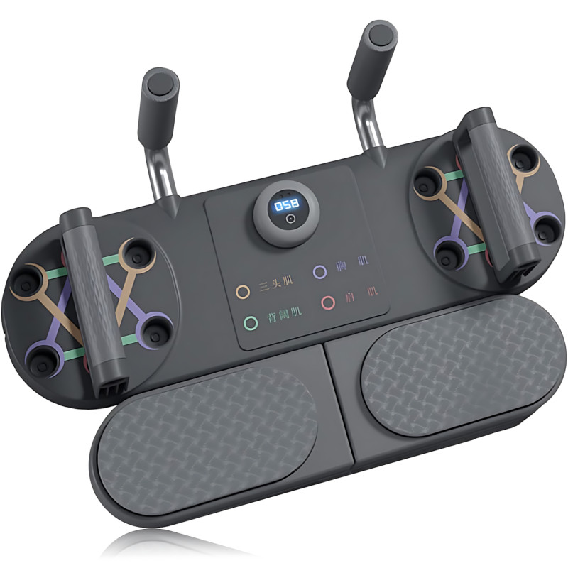 Тренажер для віджимань з таймером DK-01, універсальна дошка для віджимань 3 в 1, платформа для фітнесу/преса з підсвіткою фото - 2