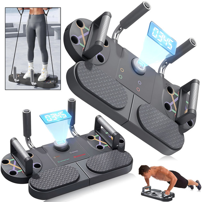 Тренажер для віджимань з таймером DK-01, універсальна дошка для віджимань 3 в 1, платформа для фітнесу/преса з підсвіткою