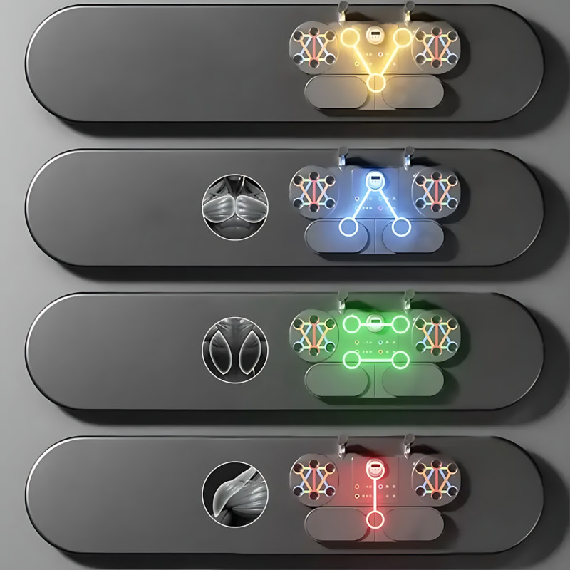 Тренажер для віджимань з таймером DK-01, універсальна дошка для віджимань 3 в 1, платформа для фітнесу/преса з підсвіткою фото - 8