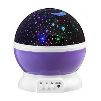 Вращающийся ночник проектор звездное небо 3D Star master big, Фиолетовый
