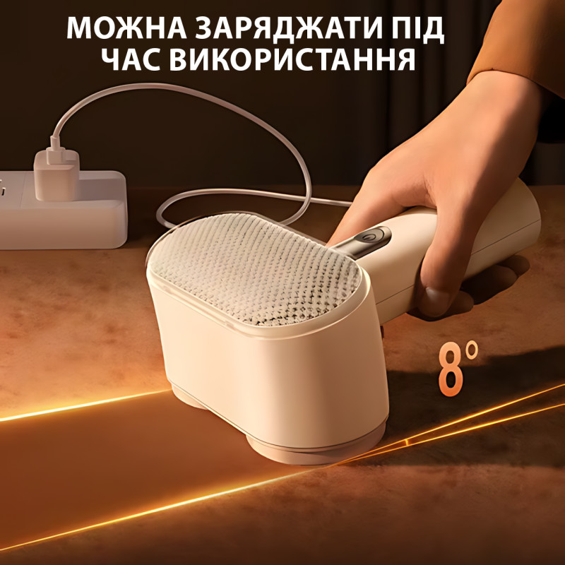 Електрична машинка для видалення ковтунців Grinder LY-857 — подвійна головка, 3 швидкості, 3000 мА·год, Type-C фото - 6
