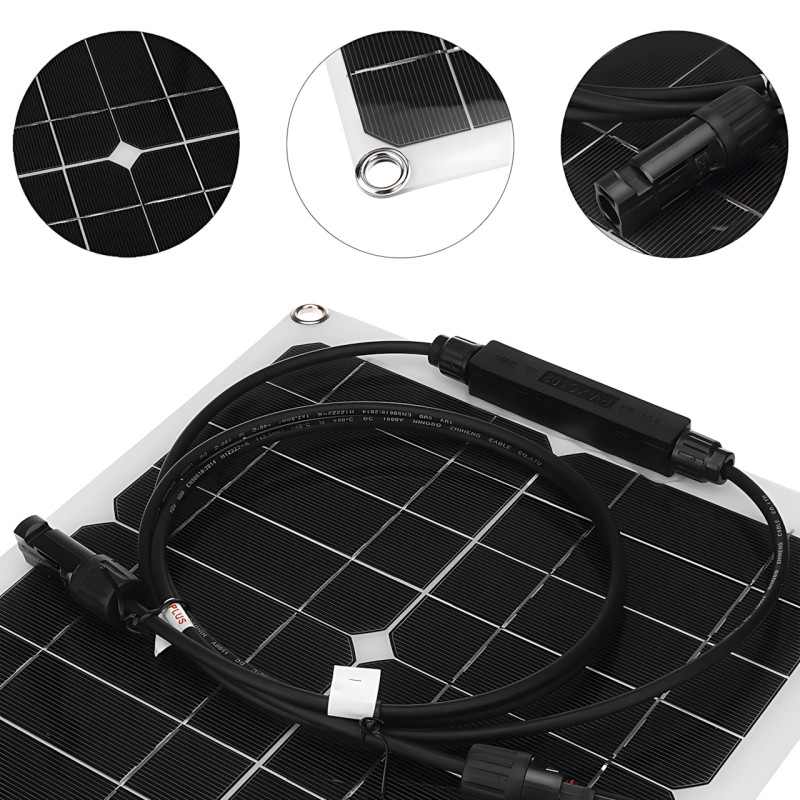 Гибкая монокристаллическая панель 200W, портативная солнечная панель Flexible panel 200W, 780 х 1356 х 2.6 мм фото - 5
