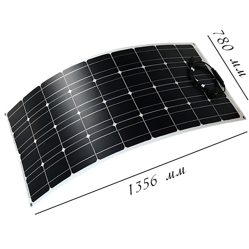 Гибкая монокристаллическая панель 200W, портативная солнечная панель Flexible panel 200W, 780 х 1356 х 2.6 мм фото - 8