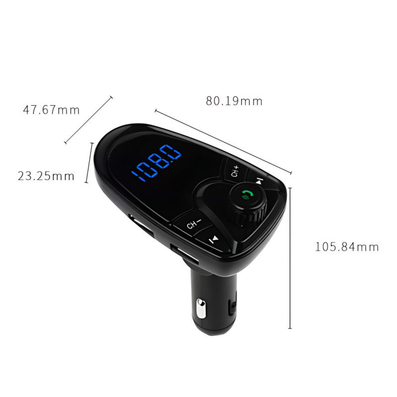 Трансмиттер FM MOD M1BT, автомобильный FM модулятор с Bluetooth и MP3, AUX фото - 9