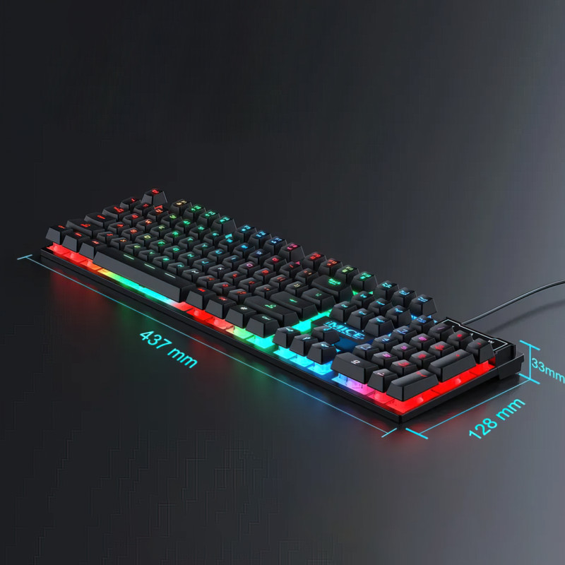 Игровая клавиатура ZYG-800 LED с подсветкой, USB, механическая, 104 клавиши, с кнопкой включения подсветки фото - 7