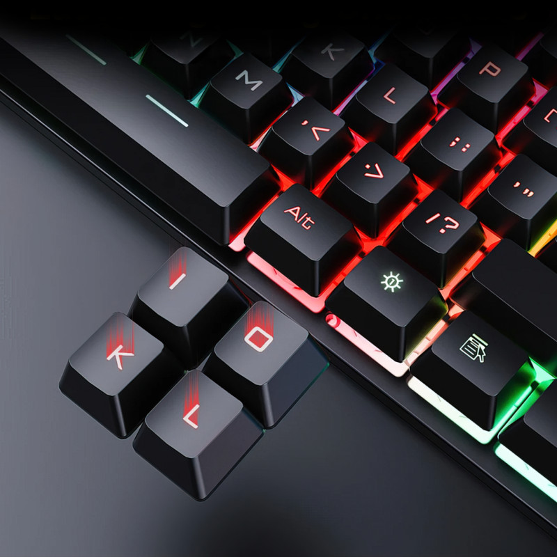Игровая клавиатура ZYG-800 LED с подсветкой, USB, механическая, 104 клавиши, с кнопкой включения подсветки фото - 6