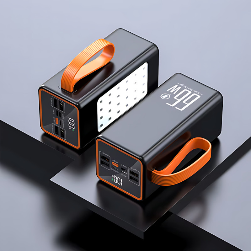 Hoco JA88A Power Bank 100000mAh, павербанк зі швидким заряджанням PD66W+QC3.0, ліхтариком і 4 USB-портами Білий фото - 5