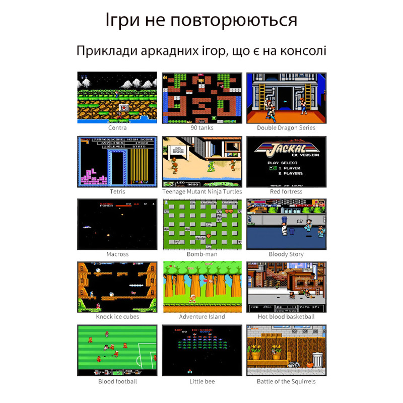 Портативна ігрова мініконсоль S8 з джойстиком, 500 ігор, 8-бітна, 3.0-дюймовий кольоровий РК-екран, RISE-Retro фото - 6
