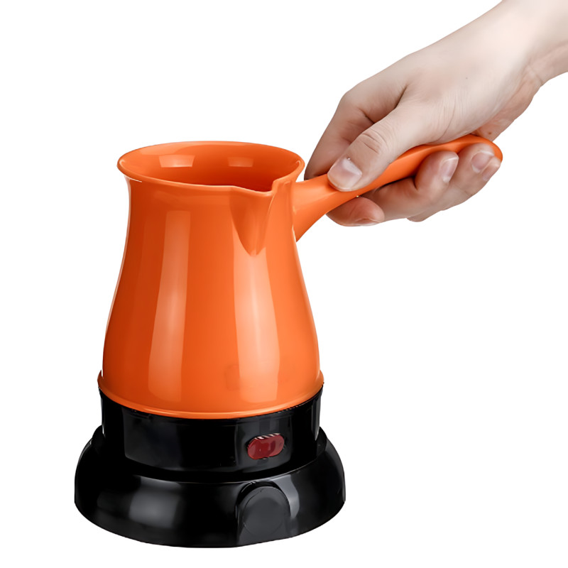 Електрична турка Zepline ZP-008, 600 W, 0.35 л, індикатор роботи, пластикова ручка Жовтогарячий фото - 2